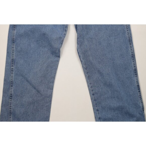 Deadstock Y2K Wrangler Mens 36x36 Relaxed Fit Western Bootcut Denim Jeans Blue - Picture 3 of 13